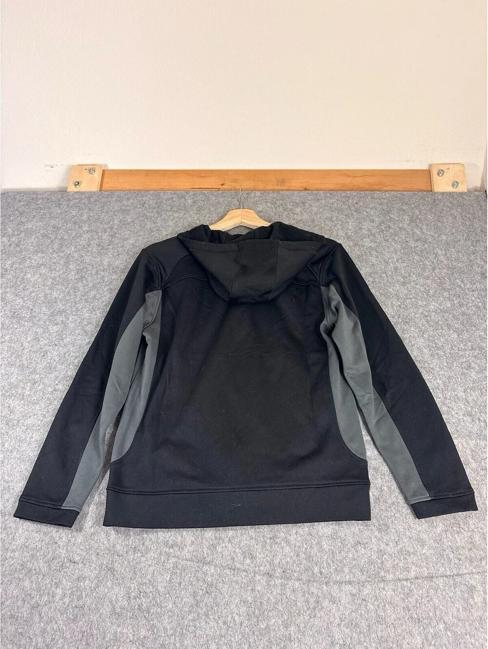 The North Face Boys Black Fleece Full Zip Hooded Jacket Size L (14/16)
